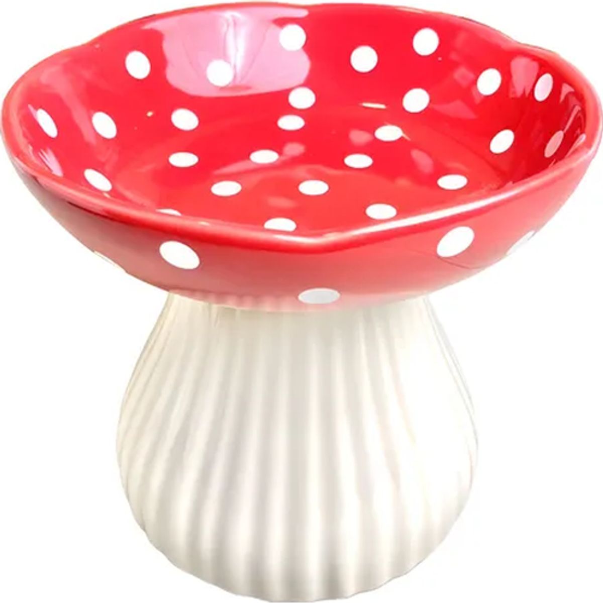 GENERICO - Plato elevado cerámica lunares mascotas