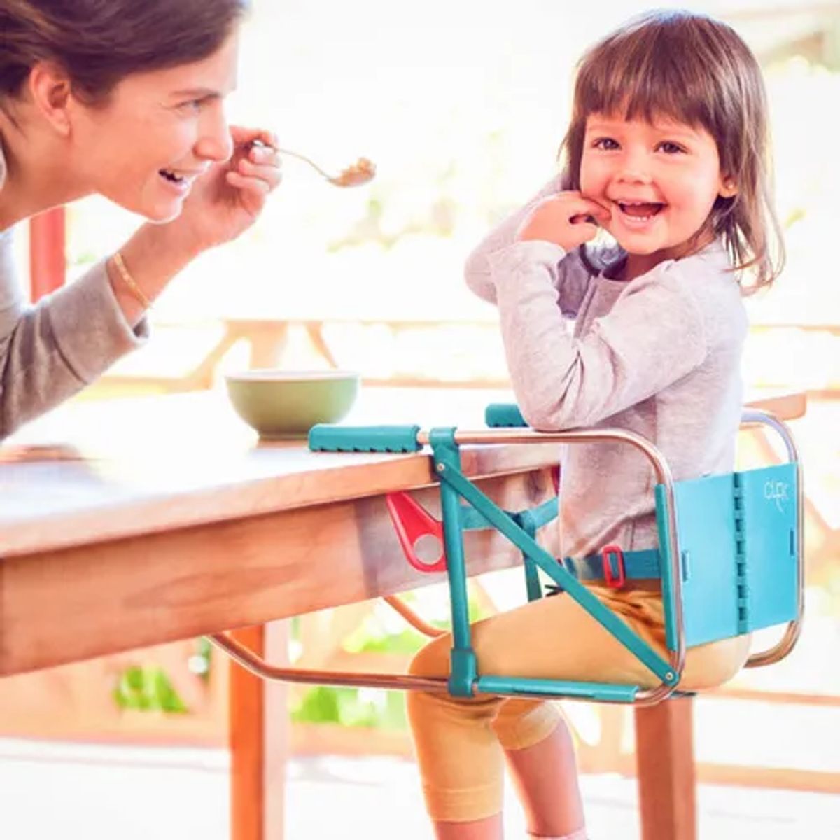 GENERICO - Silla comer Clak plegable periquera color salvia