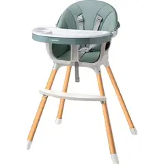 GENERICO - Silla comer 2 alturas fundas + cinturón verde musgo