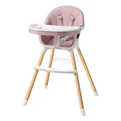 GENERICO - Silla comer 2 alturas fundas + cinturón rosa nórdico