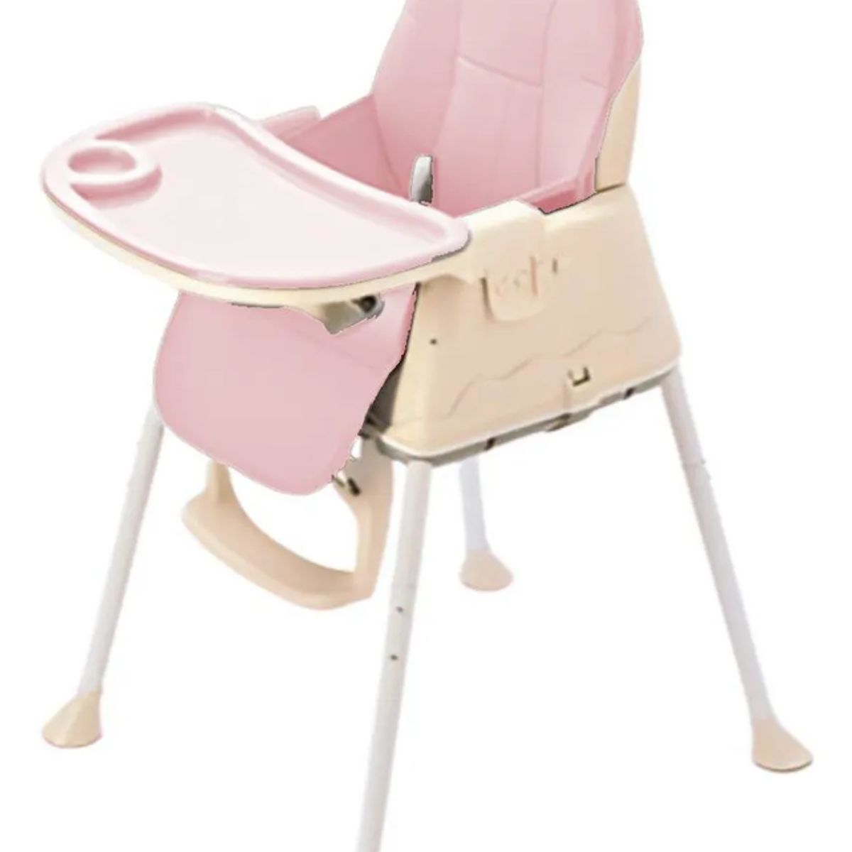 GENERICO - Silla comer 4 en 1 doble bandeja gris color rosado