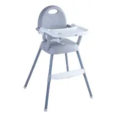 GENERICO - Silla comer portátil plegable bebé color gris