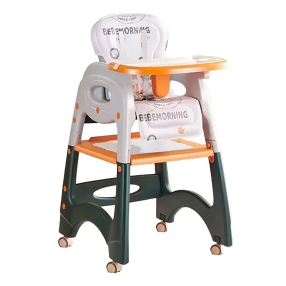 GENERICO - Silla comer multifuncional con ruedas Voyage color naranja