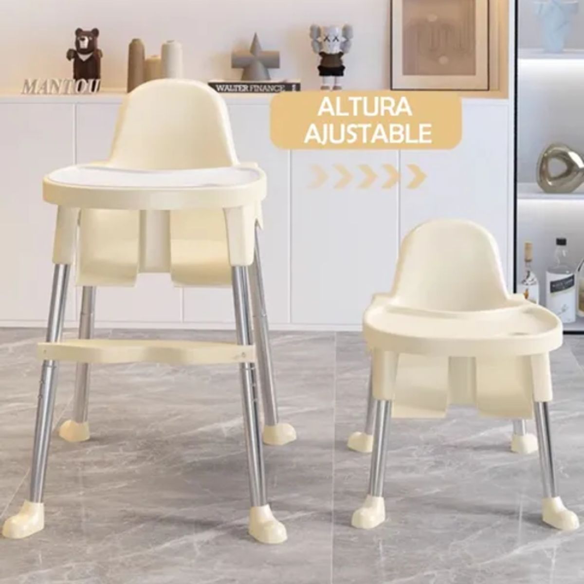 GENERICO - Silla comer bebé ajustable con bandeja y arnés