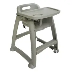 GENERICO - Silla comedor bebé diseño cómodo y seguro color gris