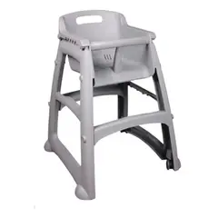 GENERICO - Silla bebé con ruedas y bandeja color gris