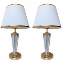 Pack X2 Lámparas Velador o Mesa Con Pantalla Decoración Dormitorios