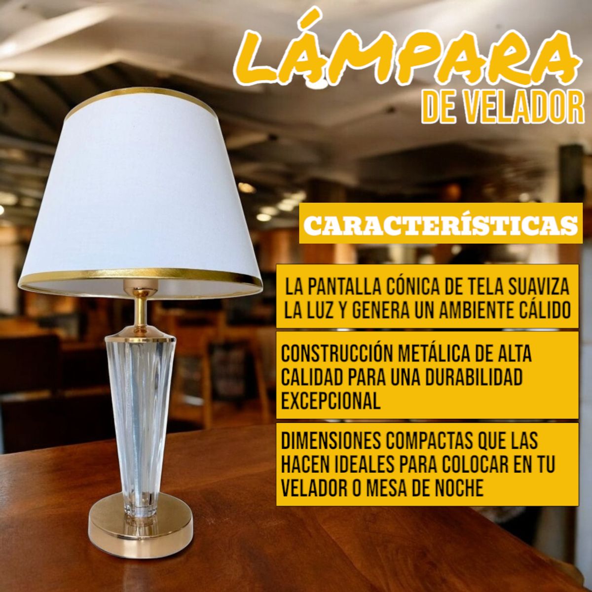 GENERICO - Pack X2 Lámparas Velador o Mesa Con Pantalla Decoración Dormitorios