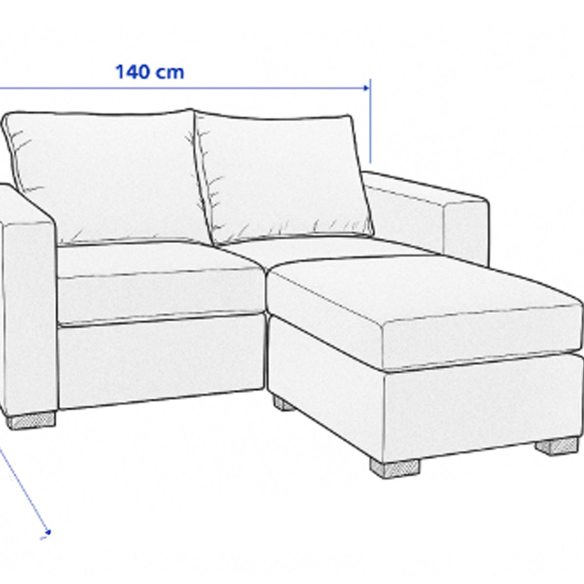 DKORA - Sofa Seccional  2 cuerpos Lima Beige