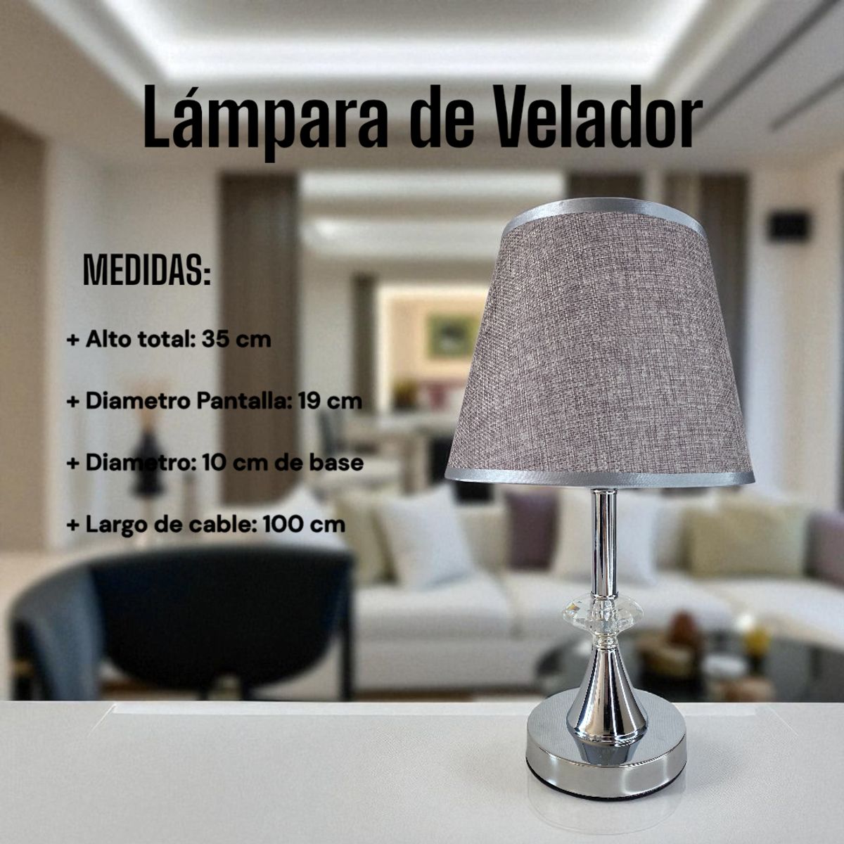 Pack Lamparas Velador Dormitorio Mesa Decorativa Minimalista Interior, marca GENERICO - Foto 2