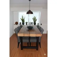 GENERICO - Mesa Marbella Con Madera Durmiente Y Metales 200 X 80 Cm Marrón