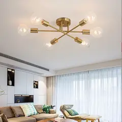 UMEXUS - Lámpara de Techo Nórdica 6 Luces Cobre Hierro 70cm - E27