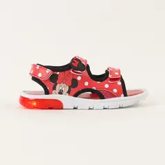 DISNEY - Sandalia Con Luces Niña Rojo Lunares Blancos Minnie