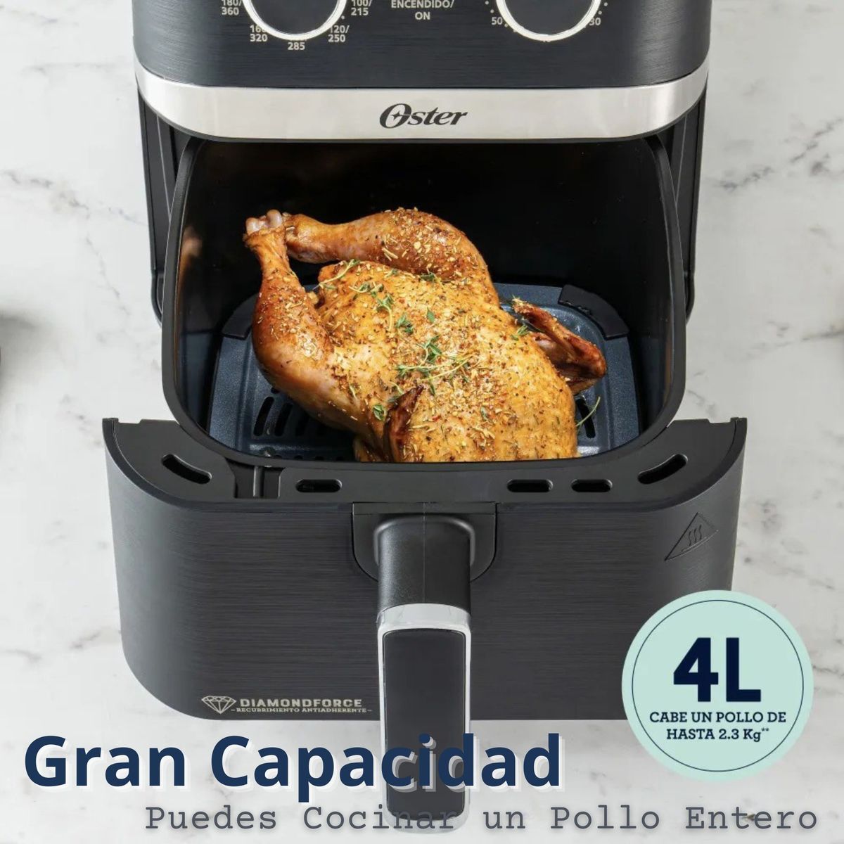 OSTER - Freidora de Aire Oster® DiamondForce CKSTAF401MDF + 100 Forros Desechables