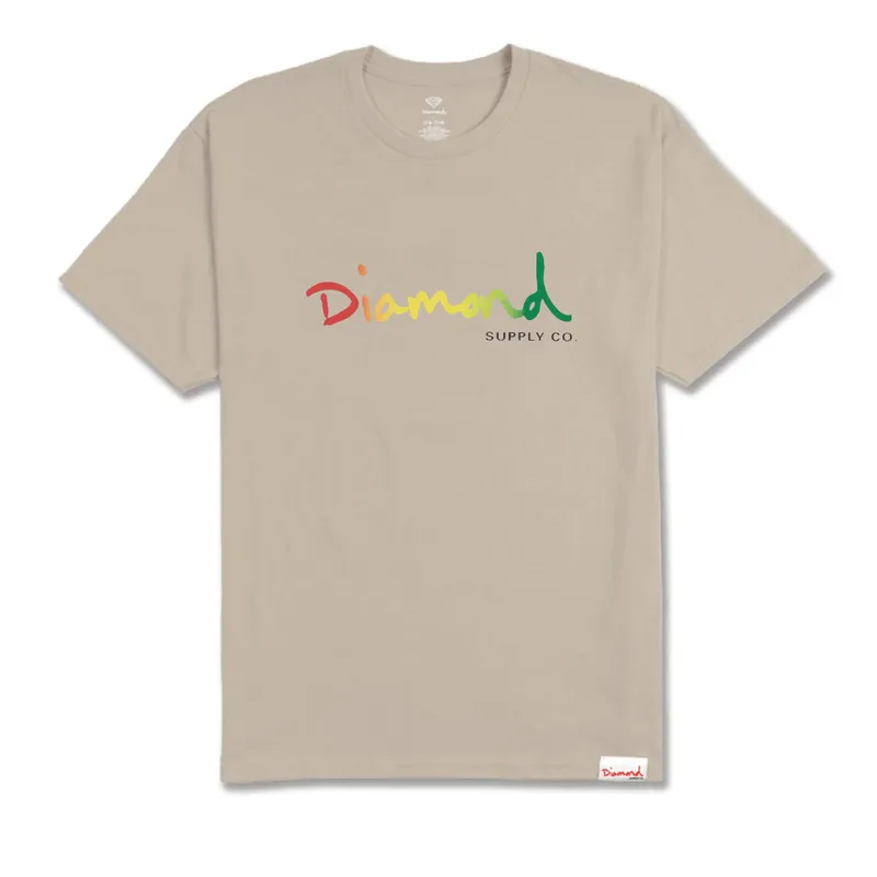 DIAMOND - POLERA DIAMOND OG SCRIPT FADE SAND