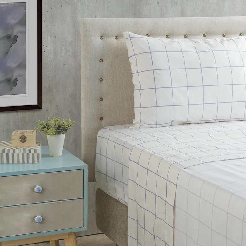 NAUTICA - Jgo.Sábanas  estampada 1.5PL NAUTICA HOME Poliester 95 grs- Blanco