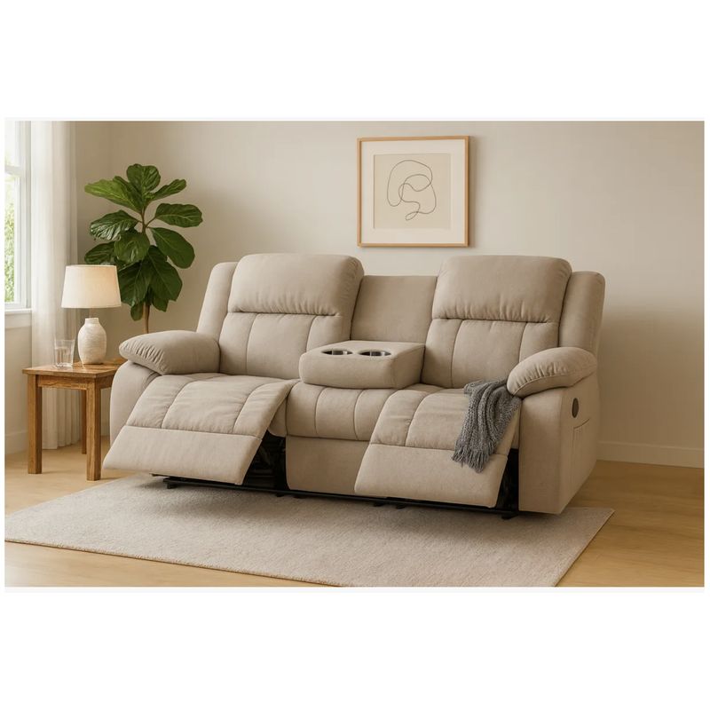 HOMER OUTDOOR - Sofa Reclinable 3 Cuerpo vibrador Reclinable porta vaso