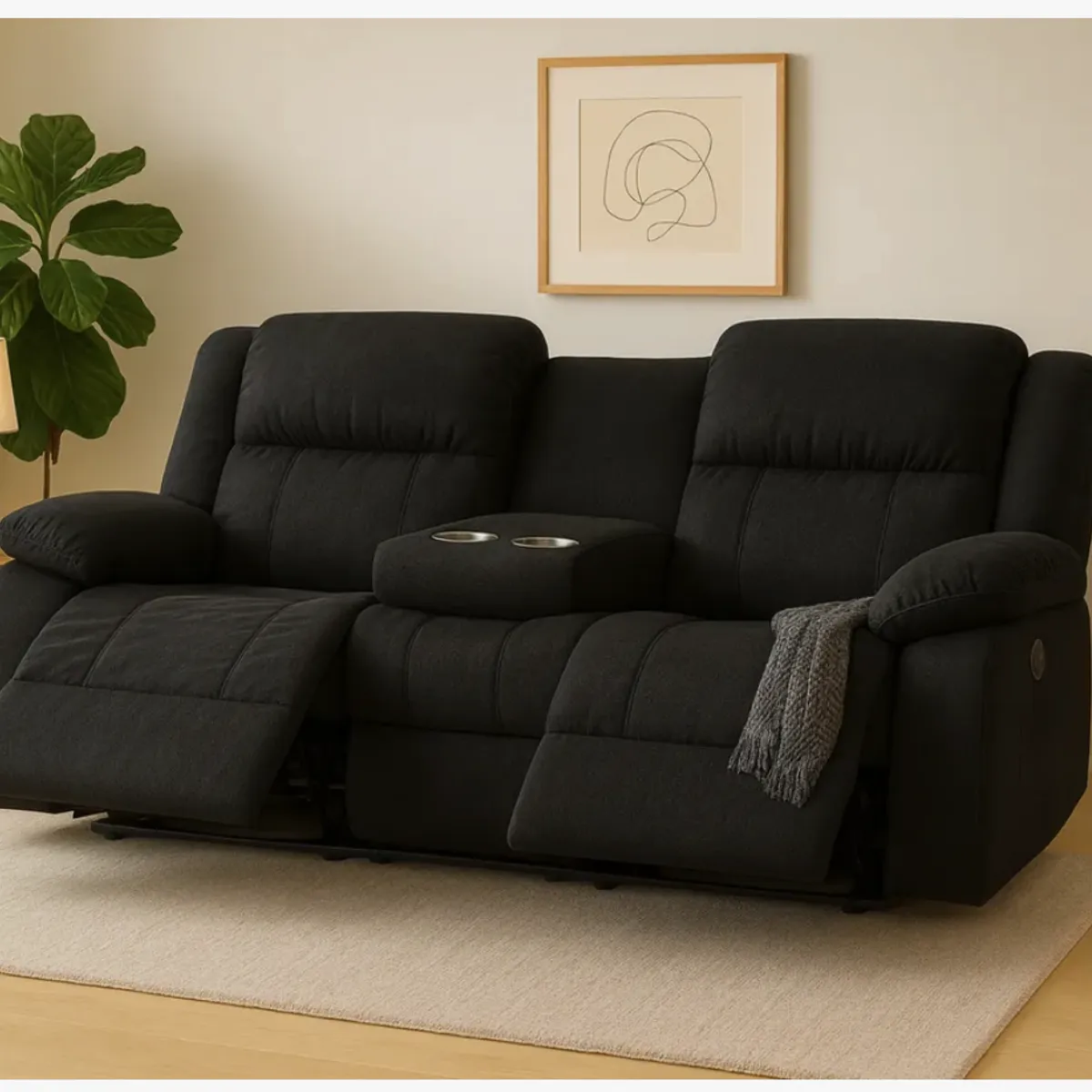 HOMER OUTDOOR - Sofa Reclinable 3 Cuerpo Reclinable porta vaso tela tecnica