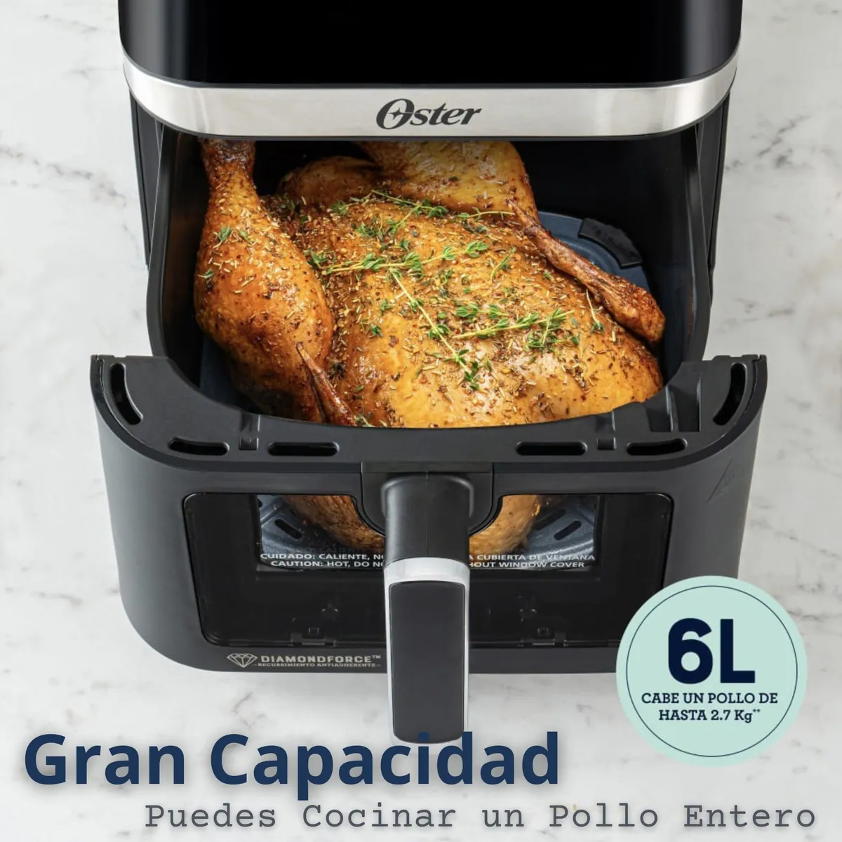 OSTER - Freidora de Aire Oster® DiamondForce CKSTAF60WDDF + 100 Forros Desechables