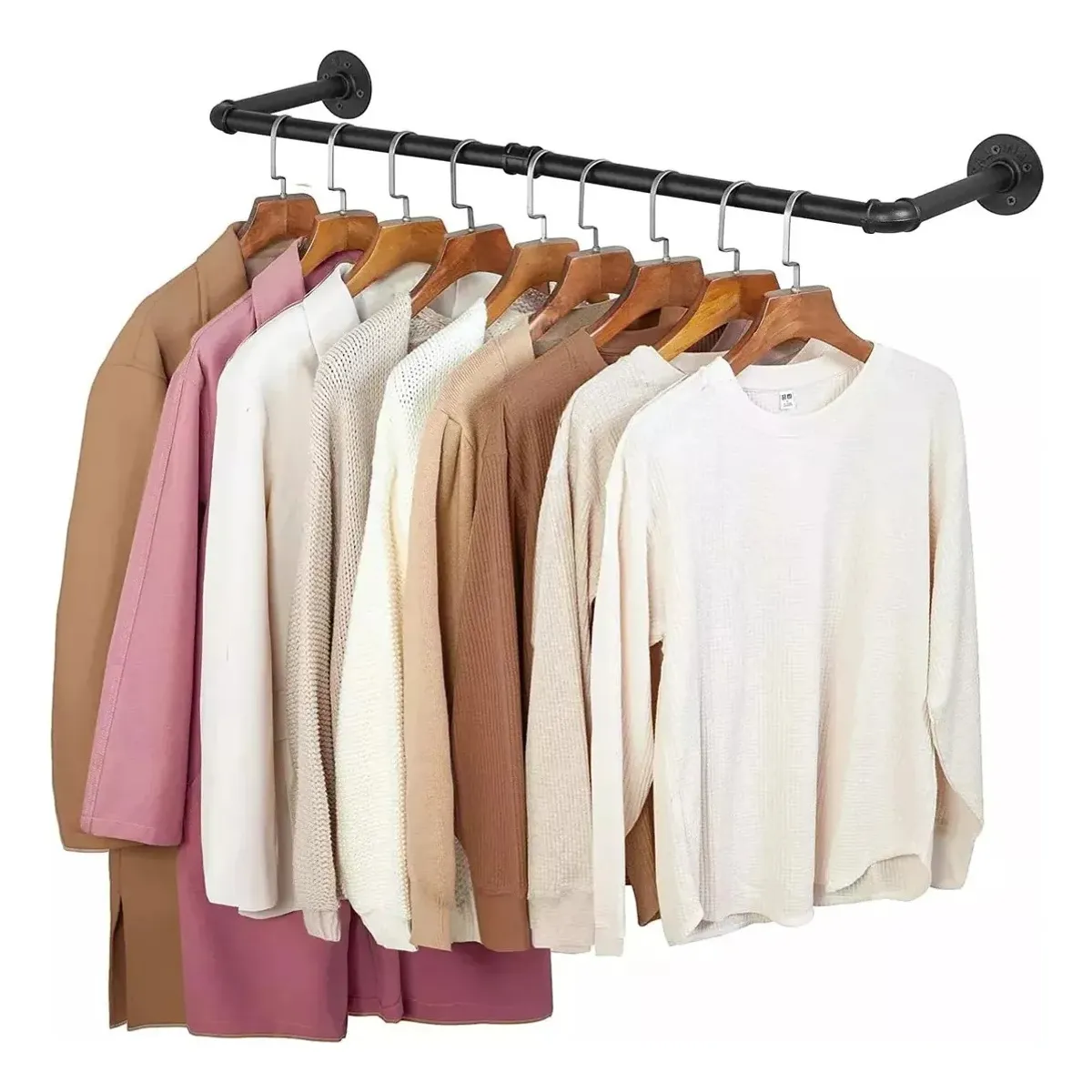 TNAKIEX - 92cm Perchero De Pared Estante De Metal Para Ropa Multiusos.