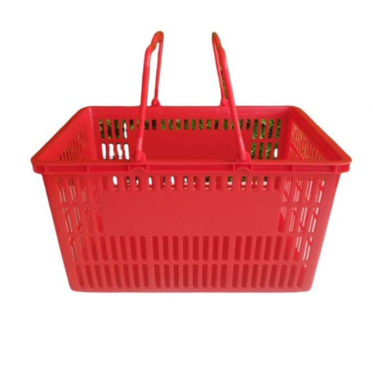 GENERICO - Canasto Cesta De Mano Roja Para Supermercado Gms