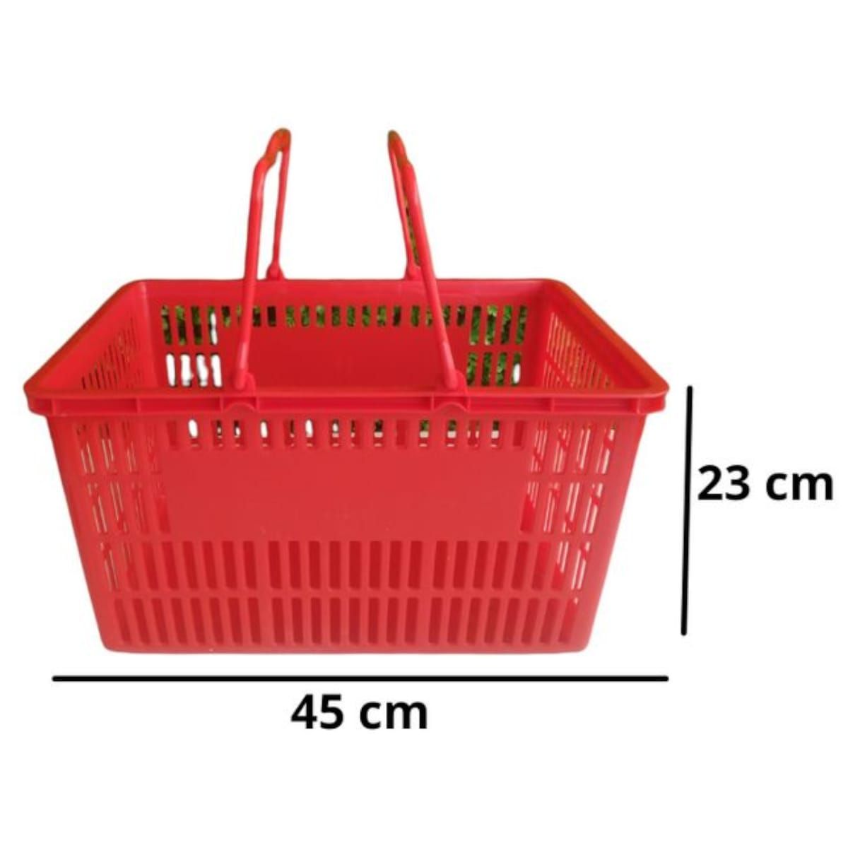 GENERICO - Canasto Cesta De Mano Roja Para Supermercado Gms