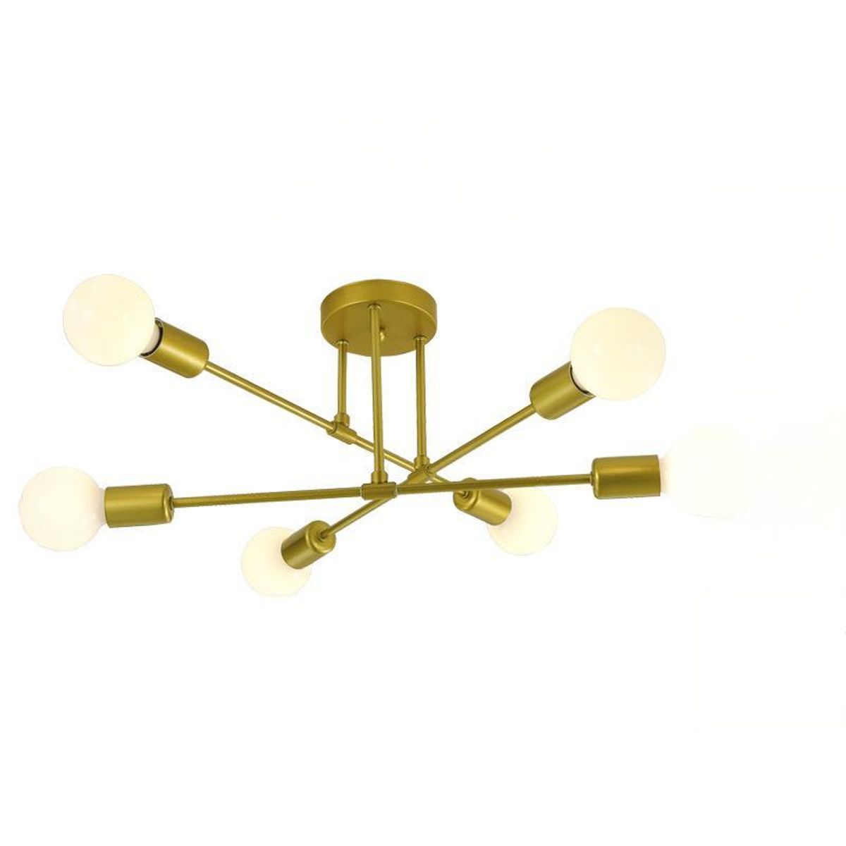 UMEXUS - Lámpara de Techo Nórdica 6 Luces Dorado Hierro 70cm - E27