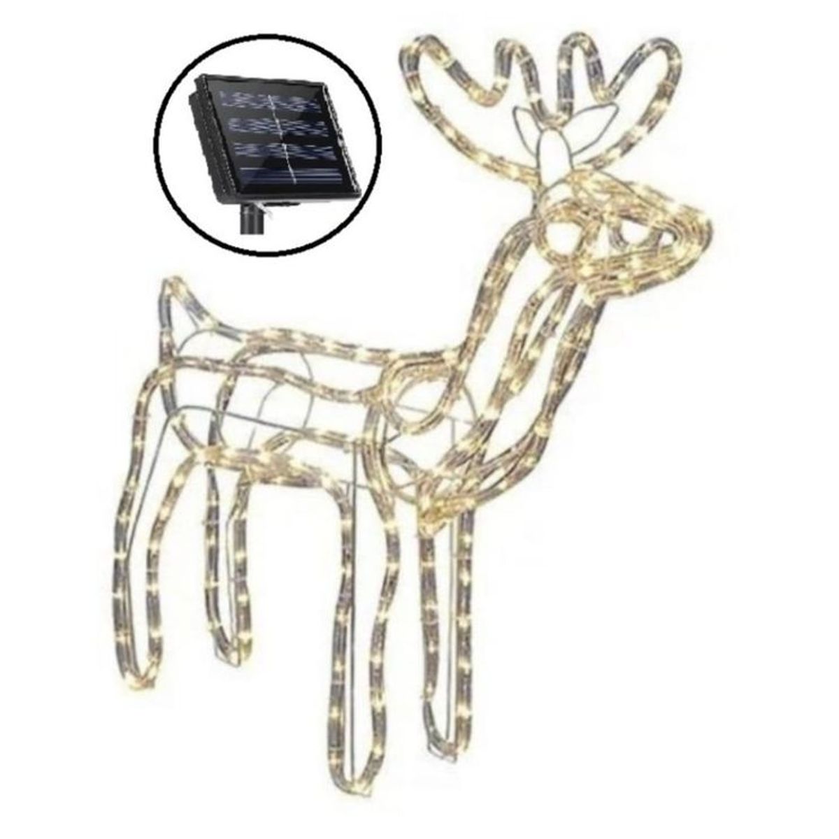 GENERICO - Reno Navidad Decoracion - Ciervo Navideño Luz LED SOLAR CALIDA120cm