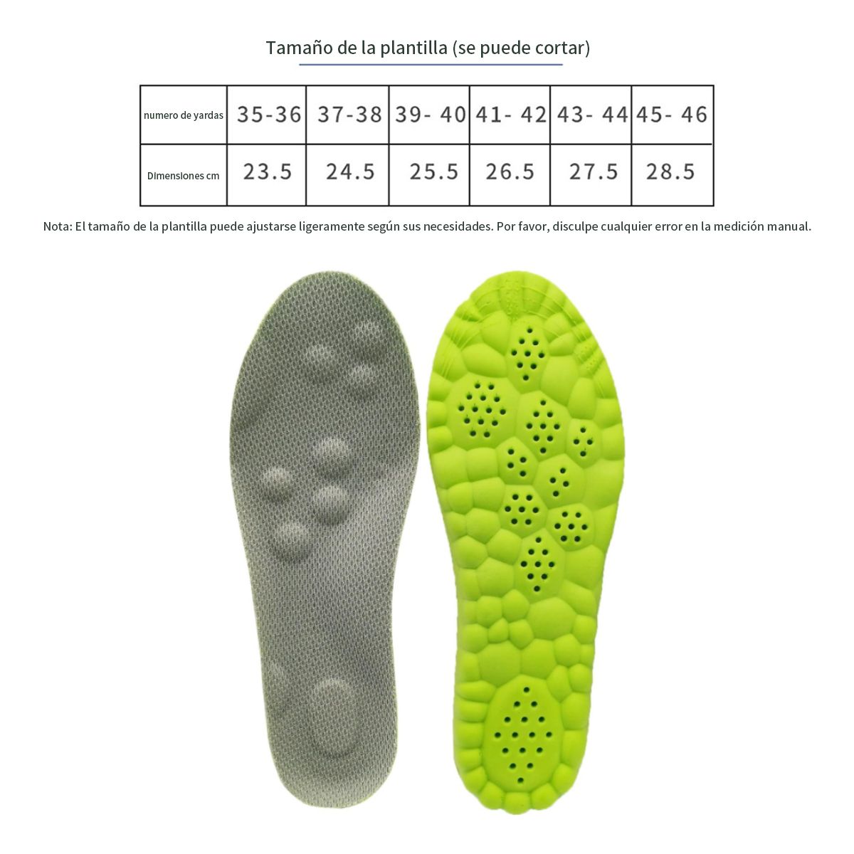 ATURE - 2 Pares De Plantillas Deportivas Elásticas De Silicona 4d