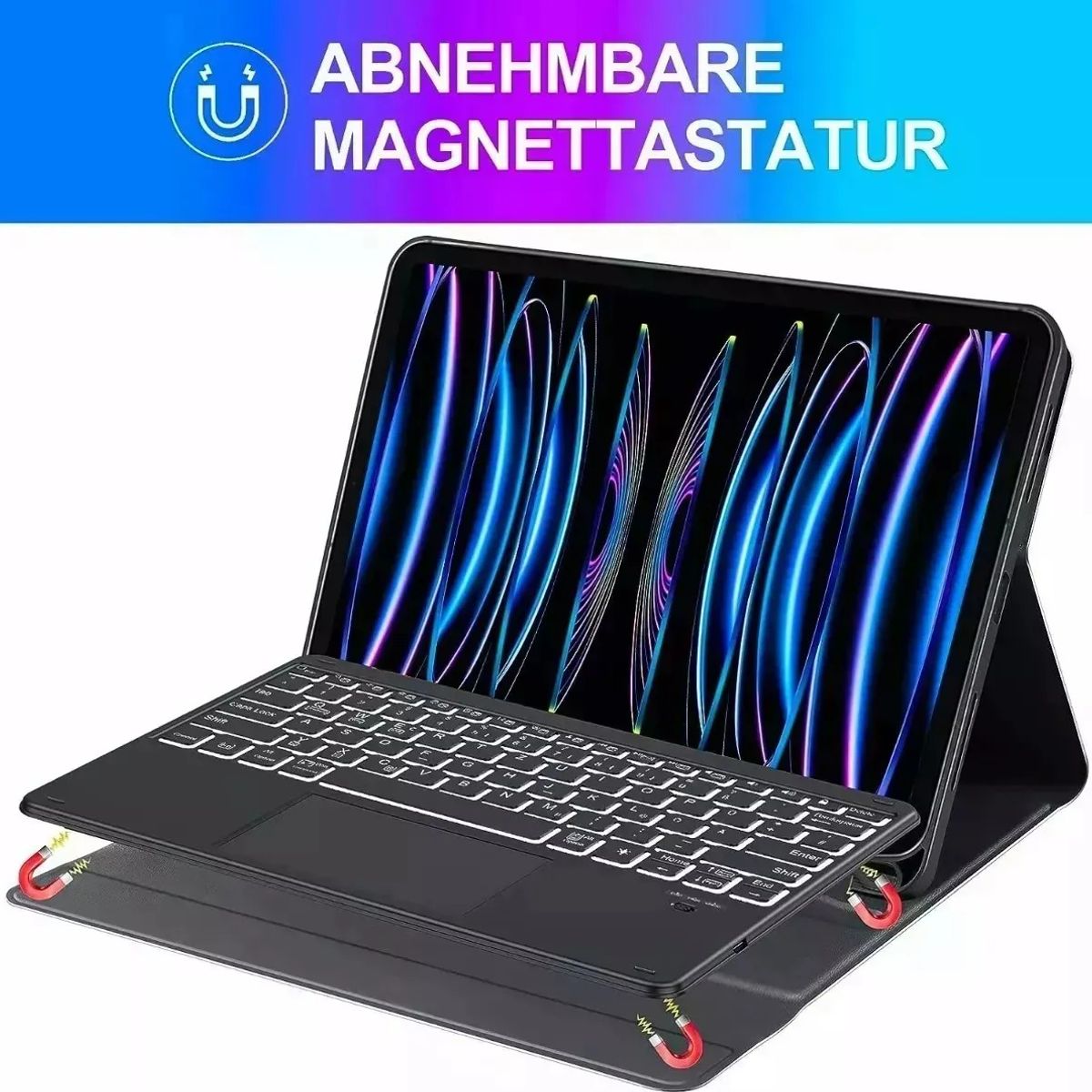 KUANGYE - Funda+teclado Iluminado+mouse+lápiz Compatible Con Galaxy Tab A9plus