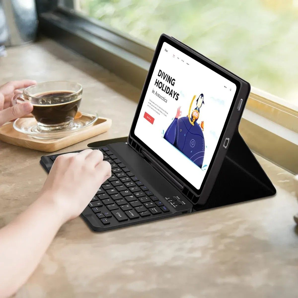 KUANGYE - Funda Con Ñ Teclado Para Galaxy Tab S6 Lite P610 10.4