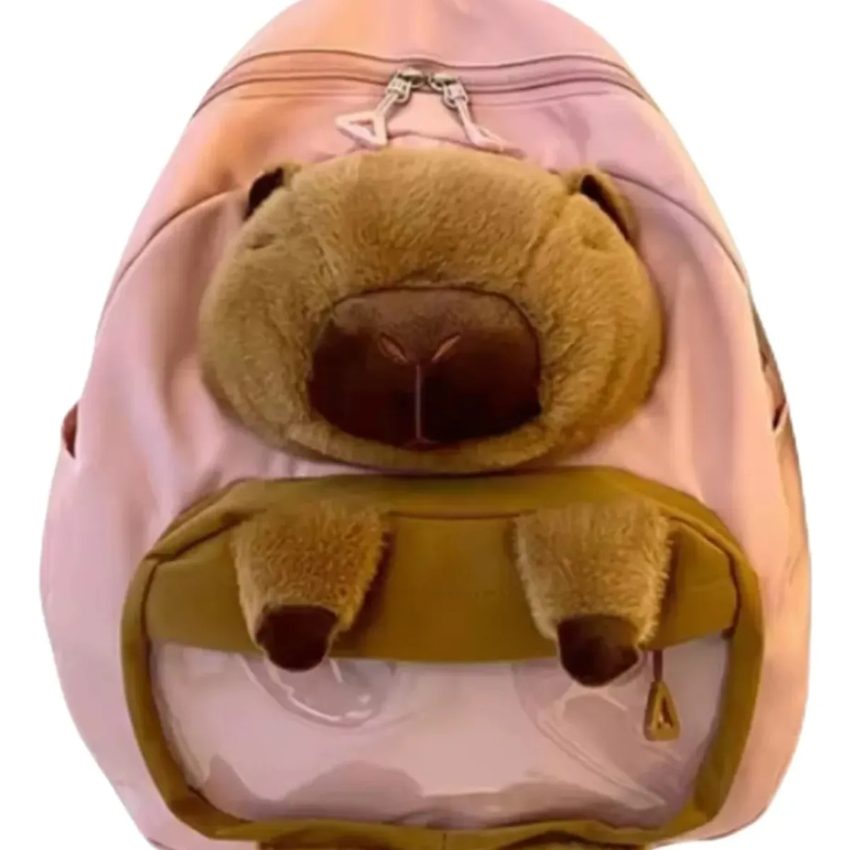 GENERICO - Capibara Mochila Grande De Peluche Rosa