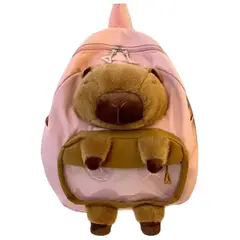 GENERICO - Capibara Mochila Grande De Peluche Rosa