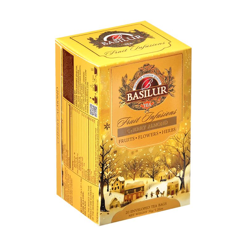BASILUR - Fruit Infusion - Infusion de Cereza y Almendras- - 20 Bolsas - Basilur