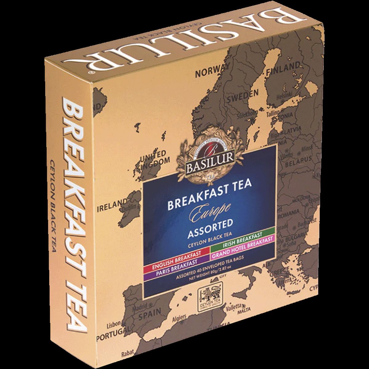 BASILUR - Caja de Té - Breakfast Europa - 40 Bolsitas - Basilur