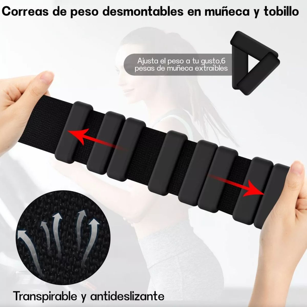 KINDA NICE - Kit 2 Mancuerna Pesas Para Tobillos Y Muñeca 0.9kg Ajustable