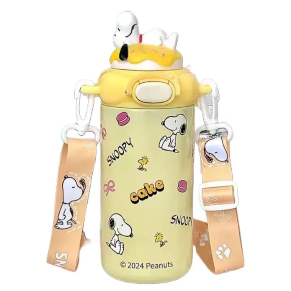 GENERICO - Termo Snoopy Para Agua Fria y Caliente Amarillo