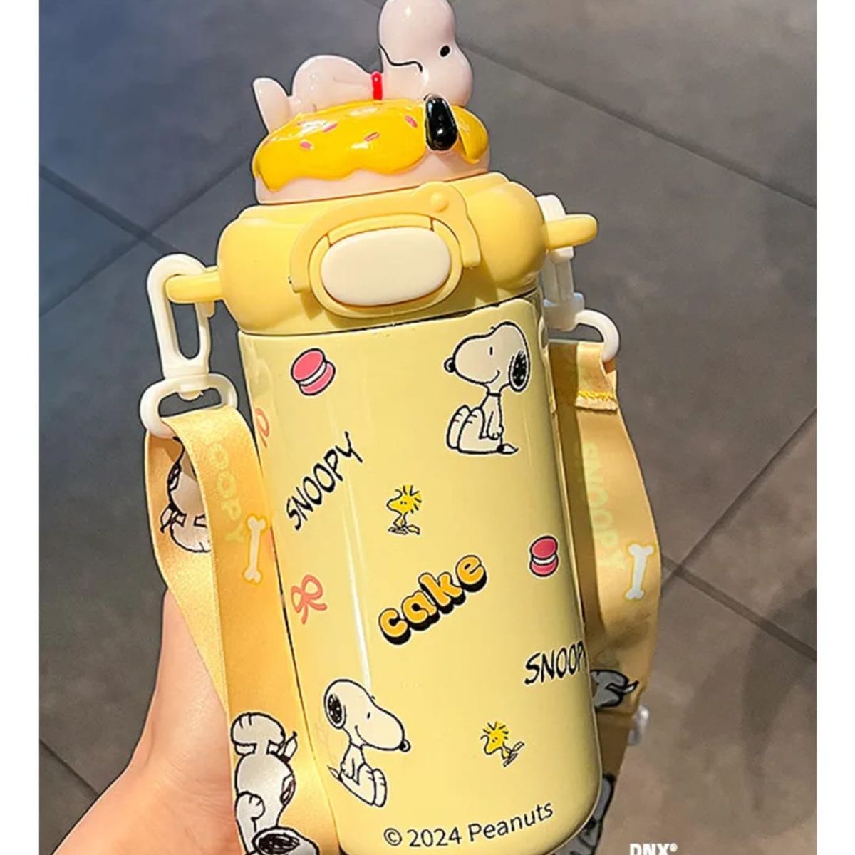 GENERICO - Termo Snoopy Para Agua Fria y Caliente Amarillo