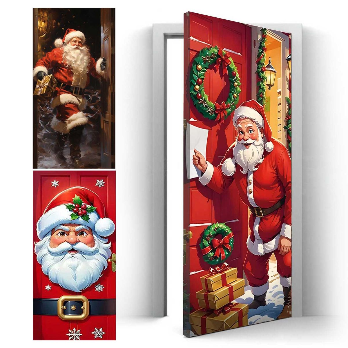 GENERICO - Funda De Puerta Decoración Navideña Elástica 210x105cm Pascuero