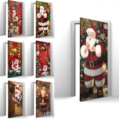 GENERICO - Funda De Puerta Decoración Navideña Elástica 210x105cm