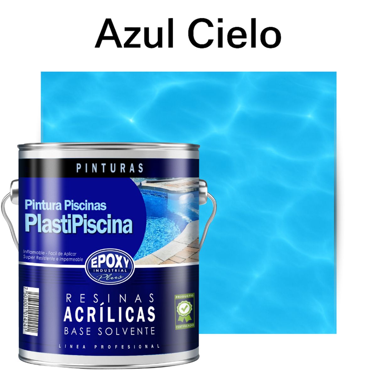 EPOXY - PINTURA PISCINA - PLASTIPISCINA - 4L TONO Azul Cielo
