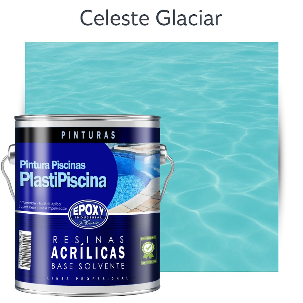 EPOXY - PINTURA PISCINA - PLASTIPISCINA - 4L TONO Celeste Glaciar