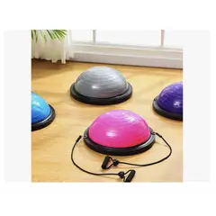 GENERICO - Pelota Bosu Medio Balon Con Manillas Yoga Pilates Lila