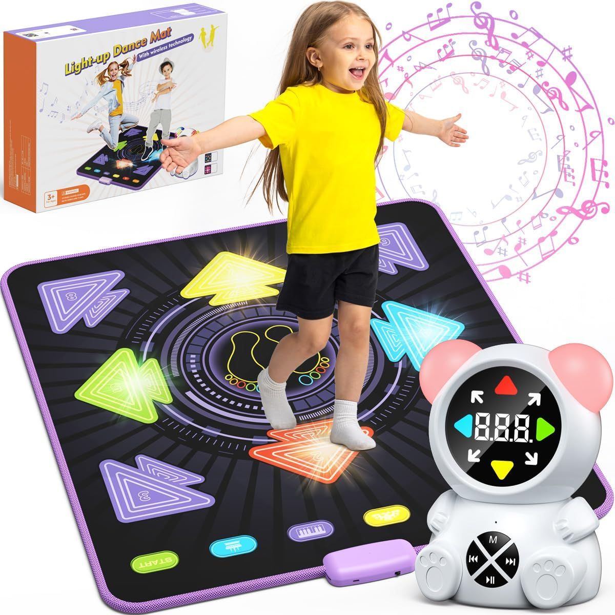 PUREPOWER - Alfombra Música Eléctrica Juego Pad de Baile con Luz Indicadora LED-02