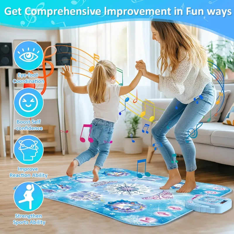PUREPOWER - Alfombra Música Eléctrica Juego Pad de Baile con Luz Indicadora LED-04