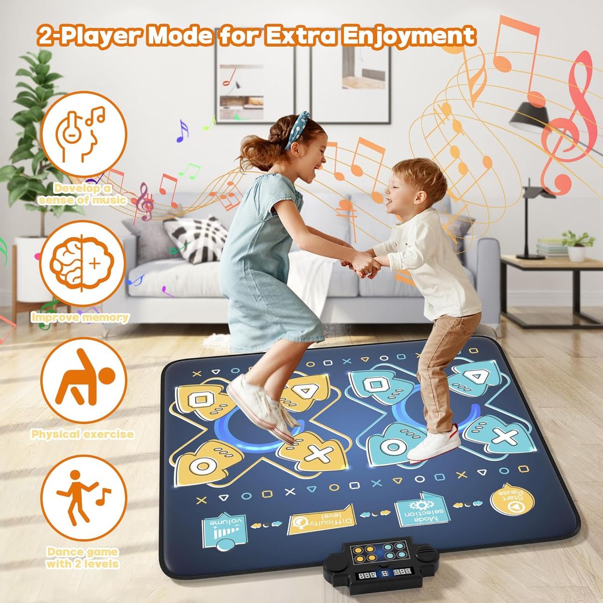 PUREPOWER - Alfombra Música Eléctrica Juego Pad de Baile con Luz Indicadora LED-06
