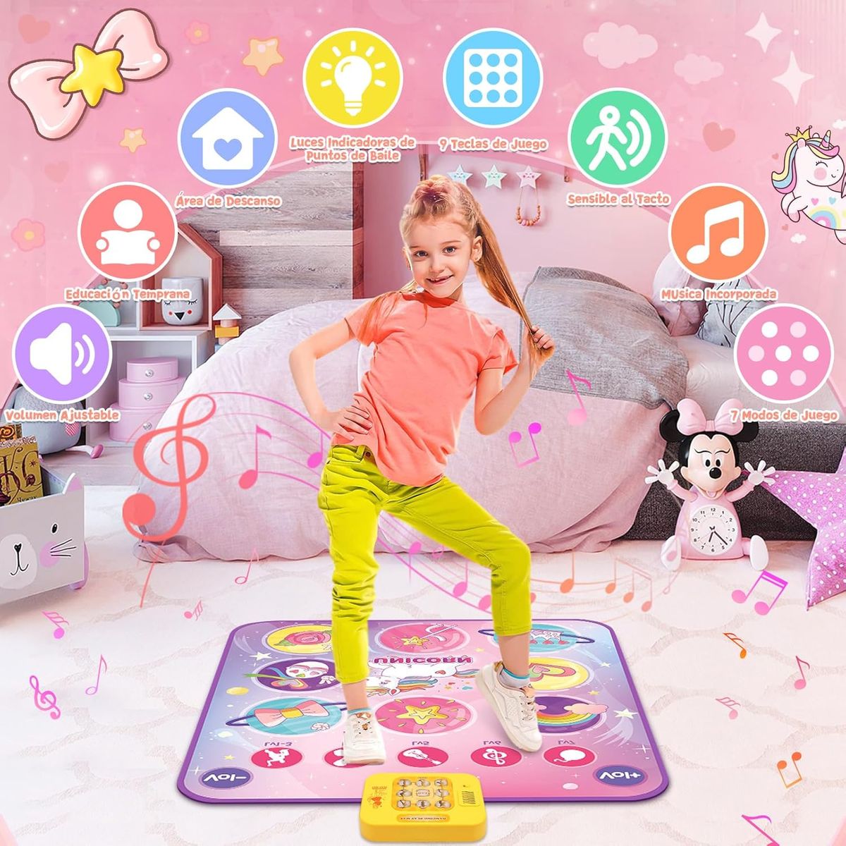 PUREPOWER - Alfombra Música Eléctrica Juego Pad de Baile con Luz Indicadora LED-07