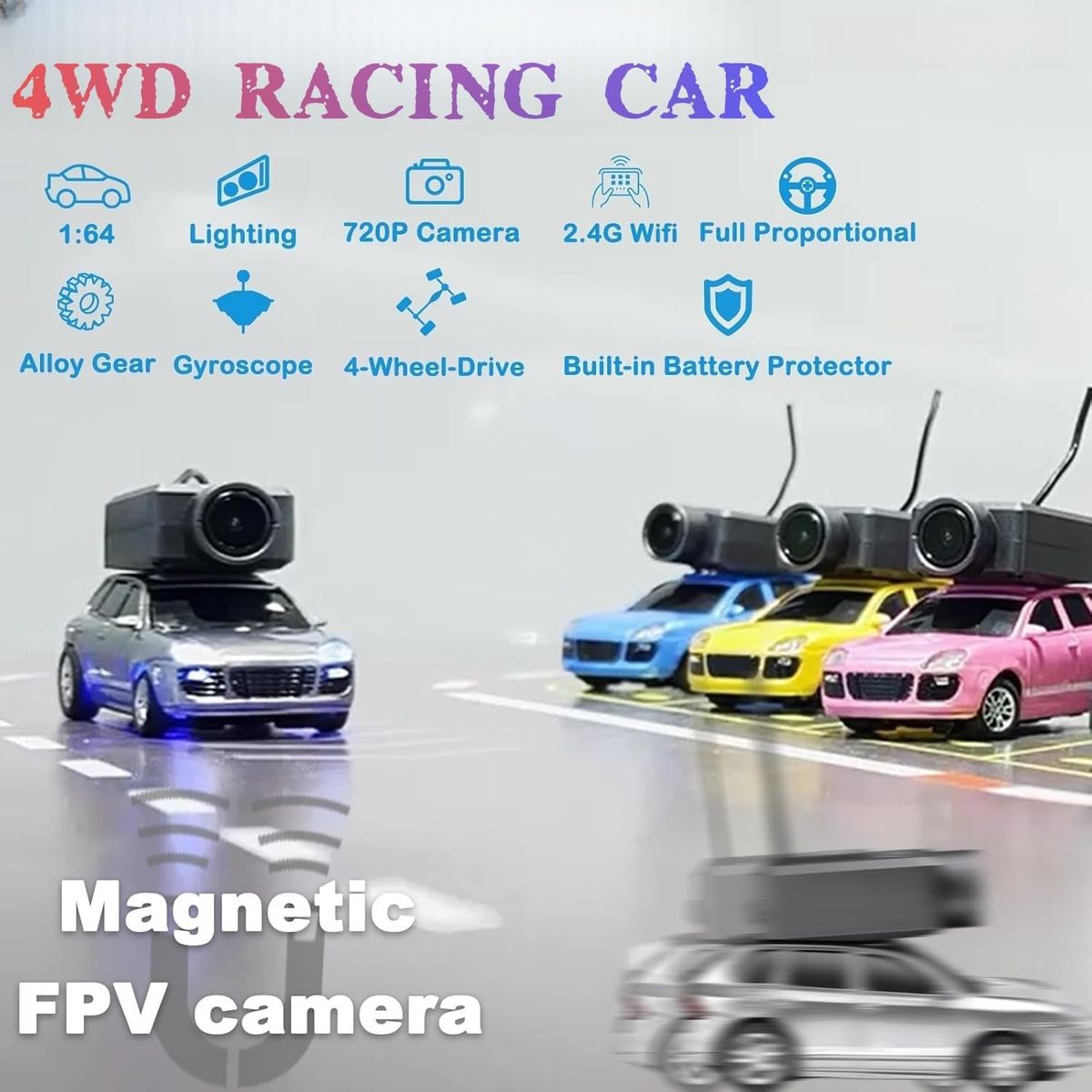 PUREPOWER - Mini RC Cars a escala 164 para adultos con cámara HD