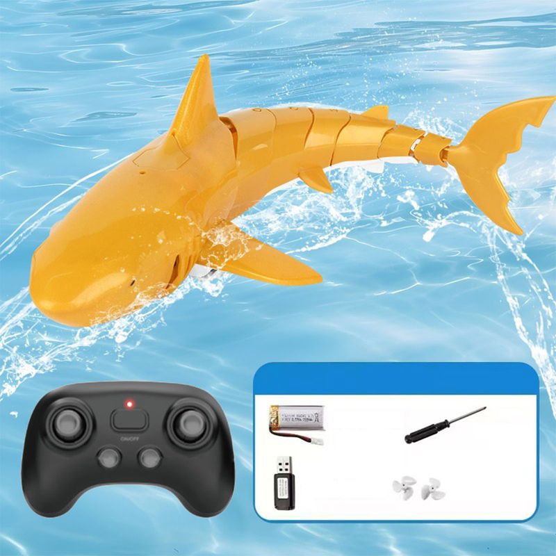 PUREPOWER - Control remoto eléctrico simulado tiburón con cámara - Amarillo