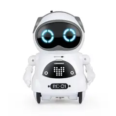PUREPOWER - Mini Robot de bolsillo juguete inteligente de voz multifuncional-blanco
